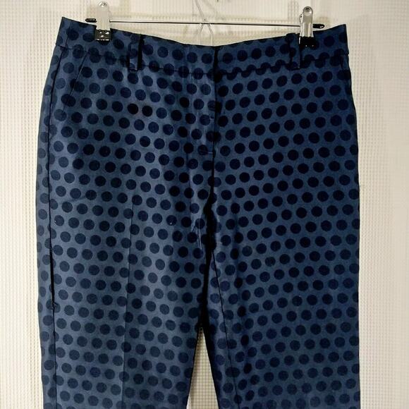 J. CREW! ADORABLE NAVY BLUE ON NAVY POLKA DOT HIGH WAIST SKIMMER PANTS,! SZ 4 - Picture 3 of 10